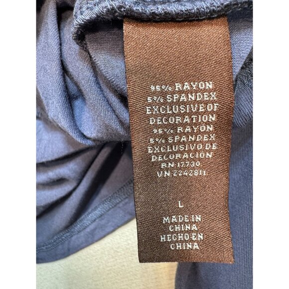 Knox Rose Womens Wrap Surplice Blouse Top Size L Blue Floral Embroidered Boho - Picture 4 of 13